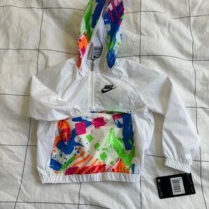 Nike White windbreaker Jacket with Vibrant Accents